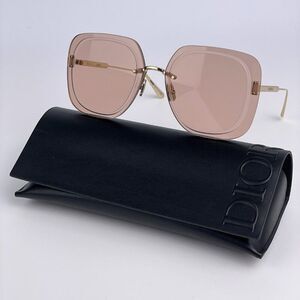 NEW Dior ULTRADIOR SU B0E0 Pink Gold Nude Women Square Oversized Sunglasses